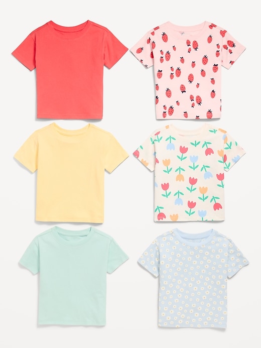 Image number 2 showing, Short-Sleeve T-Shirt 6-Pack for Toddler Girls