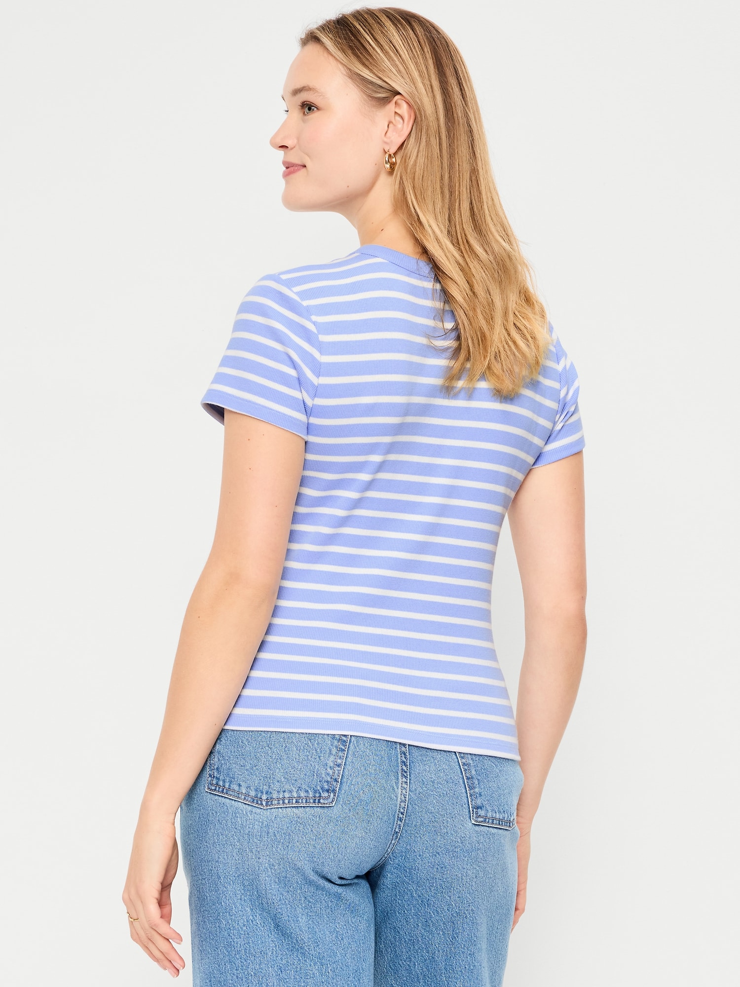 Snug Crew-Neck Ribbed T-Shirt