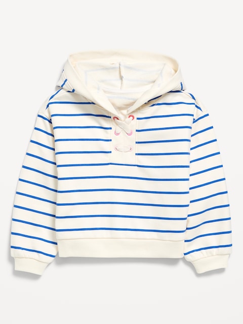 Oversized Lace-Up Sweatshirt for Toddler Girls