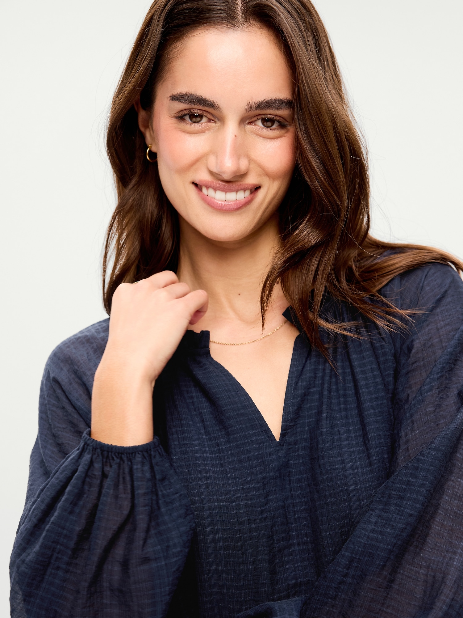 Long-Sleeve Swing Mini Dress