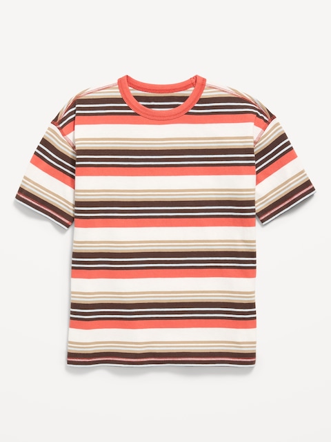 Oversized Short-Sleeve Striped T-Shirt for Boys