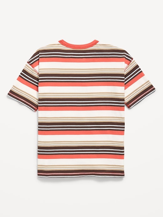 Image number 3 showing, Oversized Short-Sleeve Striped T-Shirt for Boys