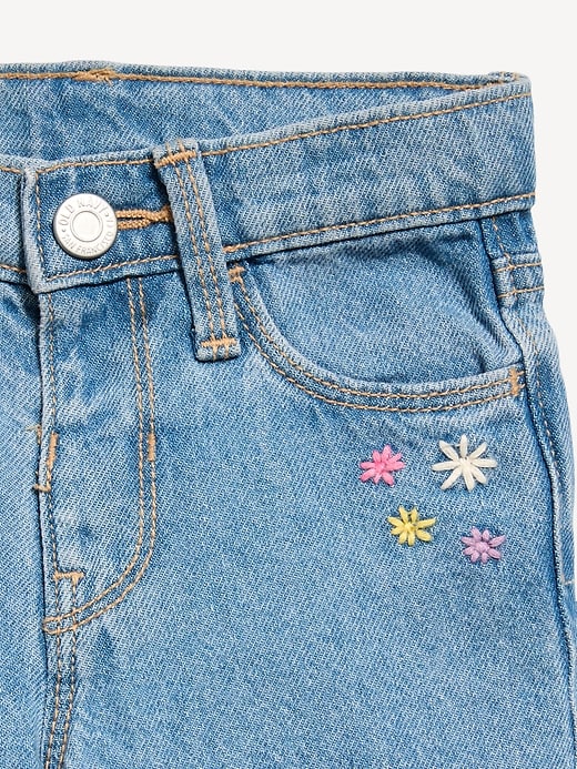 Image number 4 showing, Baggy Embroidered Wide-Leg Jeans for Toddler Girls