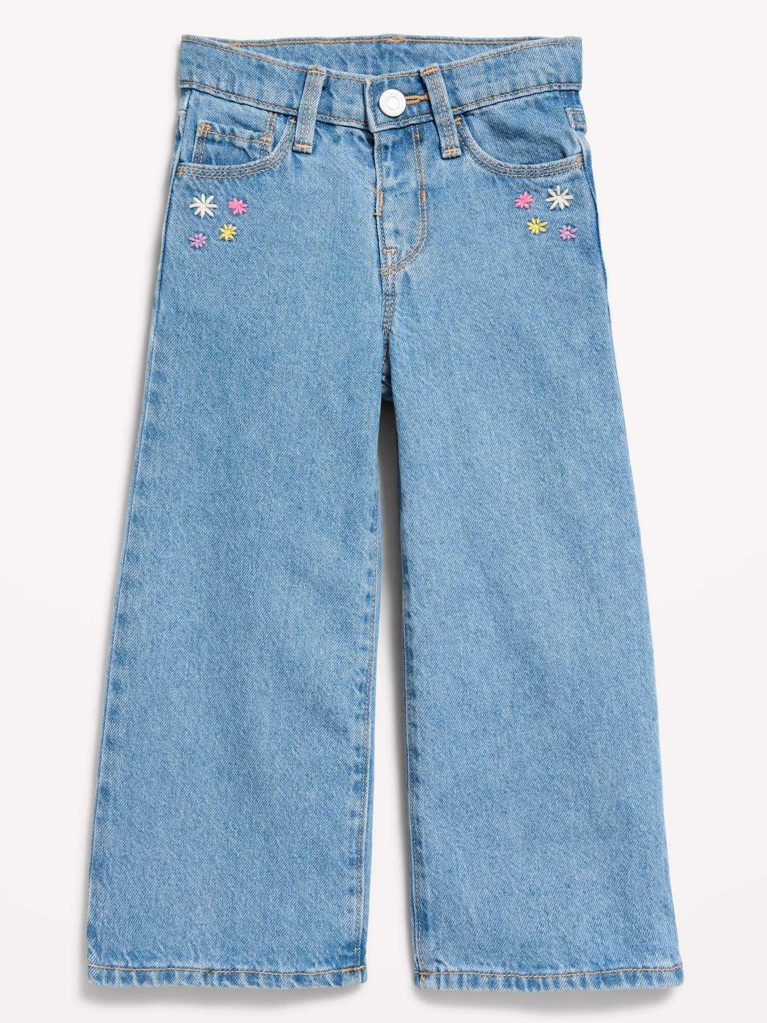 Baggy Embroidered Wide-Leg Jeans for Toddler Girls