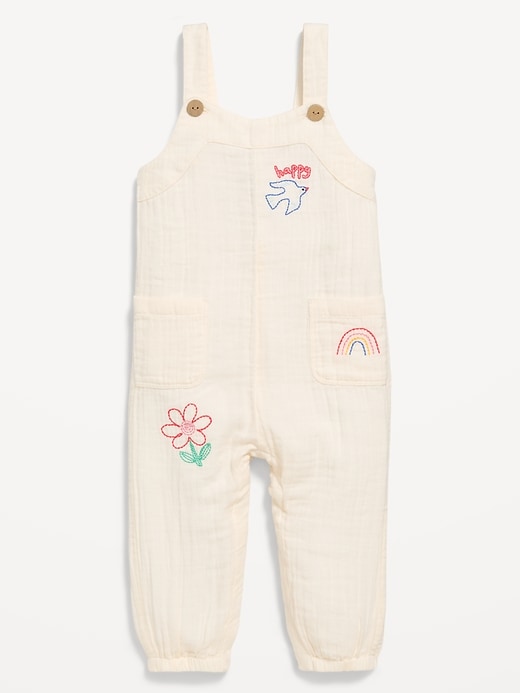 Image number 1 showing, Double-Weave Embroidered Overalls for Baby