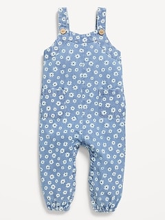 Printed Chambray Overalls for Baby