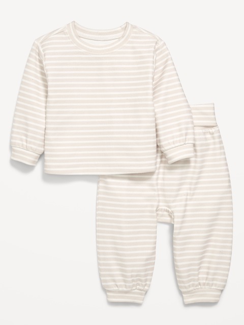 Cozy-Knit Long-Sleeve Top and Leggings Set for Baby