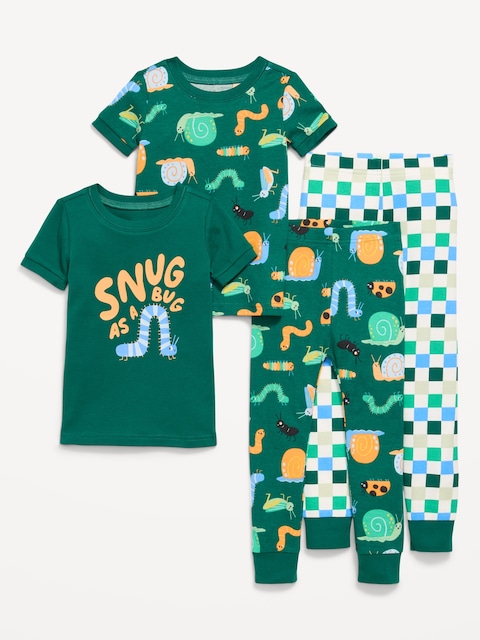 Printed Snug-Fit Pajama 4-Piece for Toddler & Baby