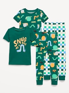 Printed Snug-Fit Pajama 4-Piece for Toddler & Baby