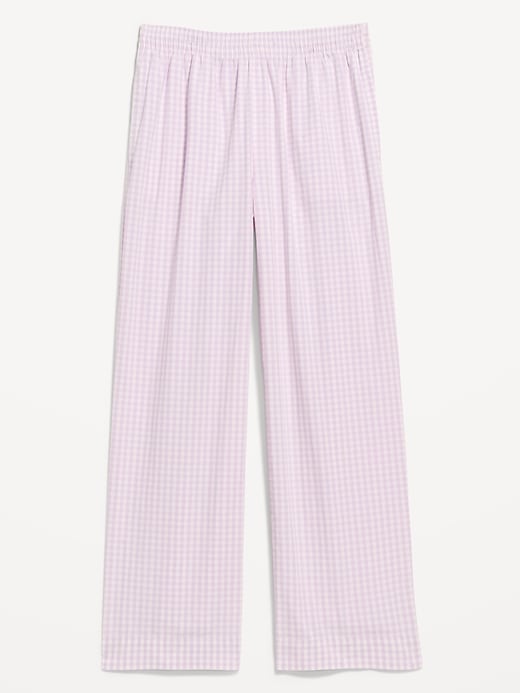 Image number 4 showing, High-Waisted Poplin Pajama Pant