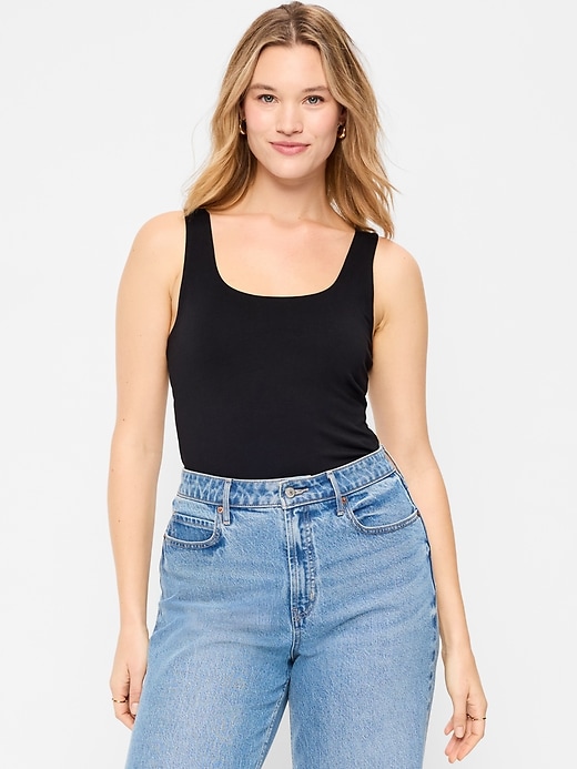 Image number 5 showing, Hug Double-Layer Scoop-Neck Tank Top
