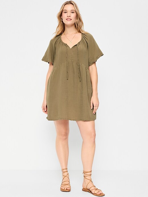 Image number 7 showing, Flutter-Sleeve Mini Swing Dress