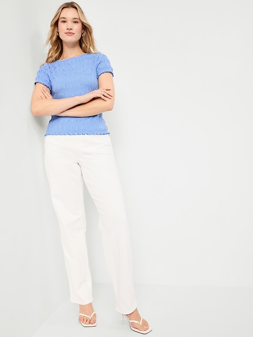 Image number 3 showing, Slit-Neck Smocked Top