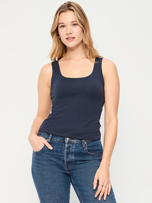Image number 5 showing, Hug Double-Layer Scoop-Neck Tank Top