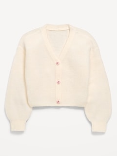 Button-Front Cardigan Sweater for Girls