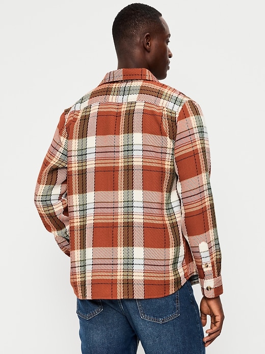 Image number 2 showing, Loose Fit Textured Plaid Pocket Shirt