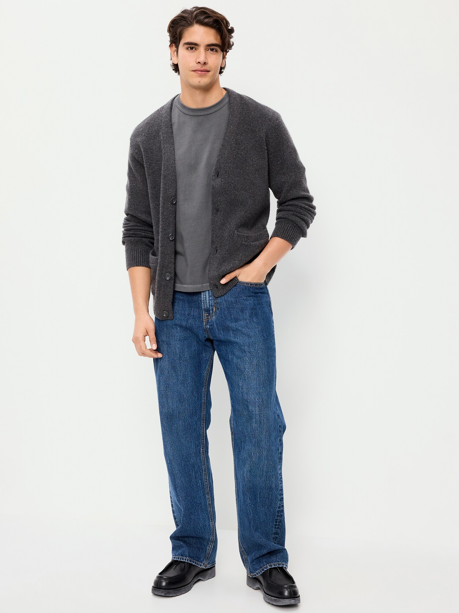 Мужская футболка Old Navy Garment-Dyed Heavyweight Cropped T-Shirt, цвет: Blackjack — фото 3