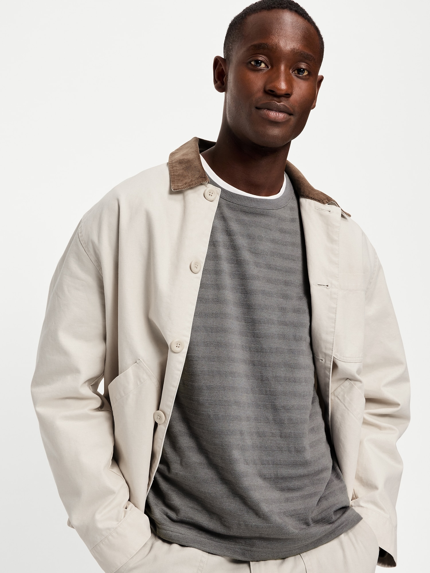 Long-Sleeve Textured-Knit Striped T-Shirt