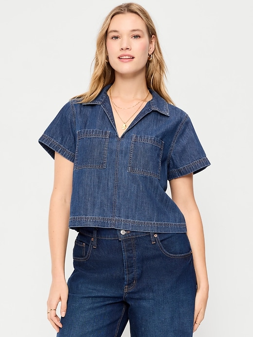 Image number 5 showing, Double-Pocket Popover Top