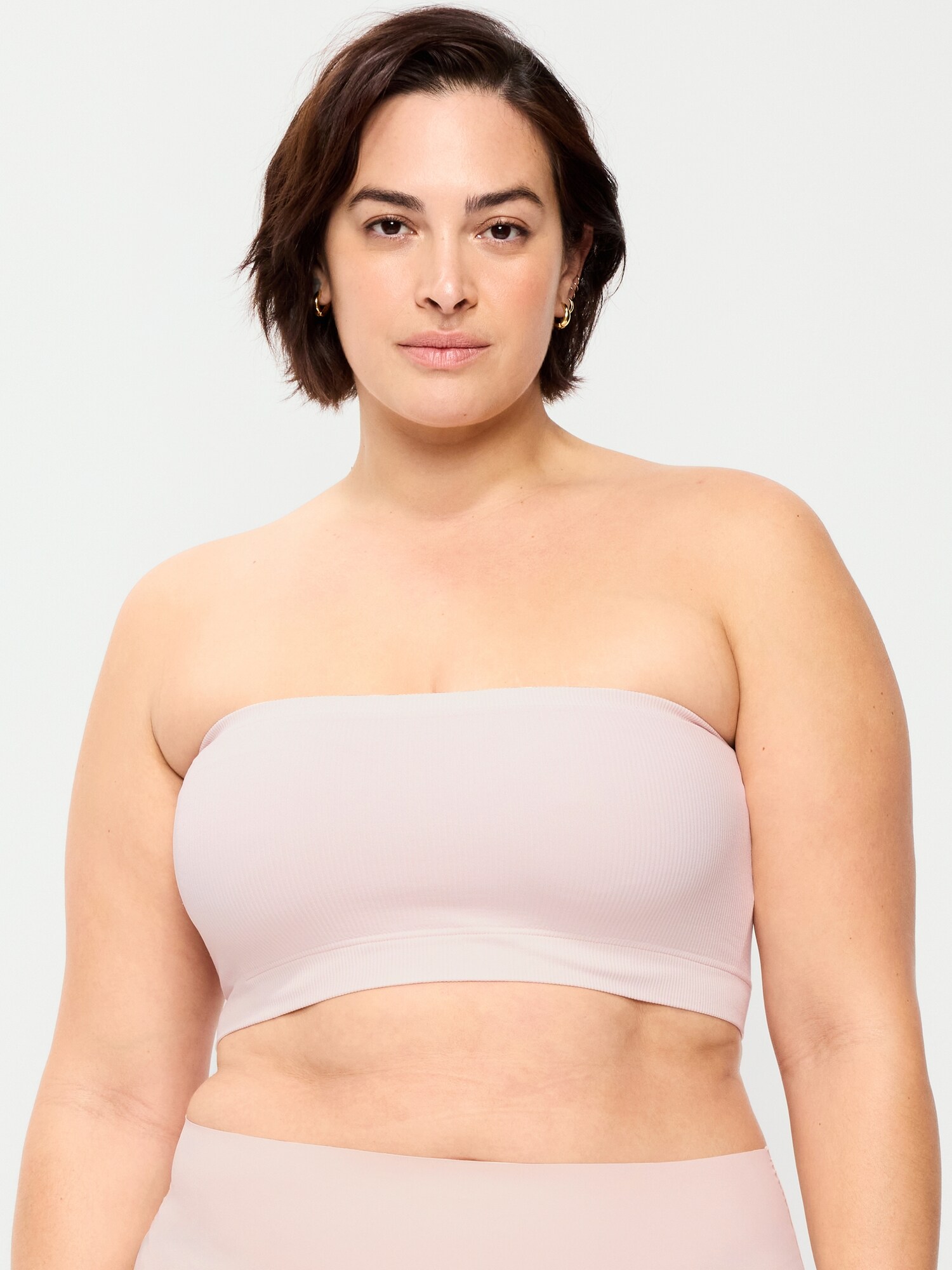 Бельё Longline, бандо, без швов, в рубчик — Old Navy, цвет: Пастельный розовый — фото 4