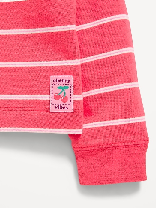 Image number 2 showing, Long-Sleeve Cropped Polo Shirt for Toddler Girls