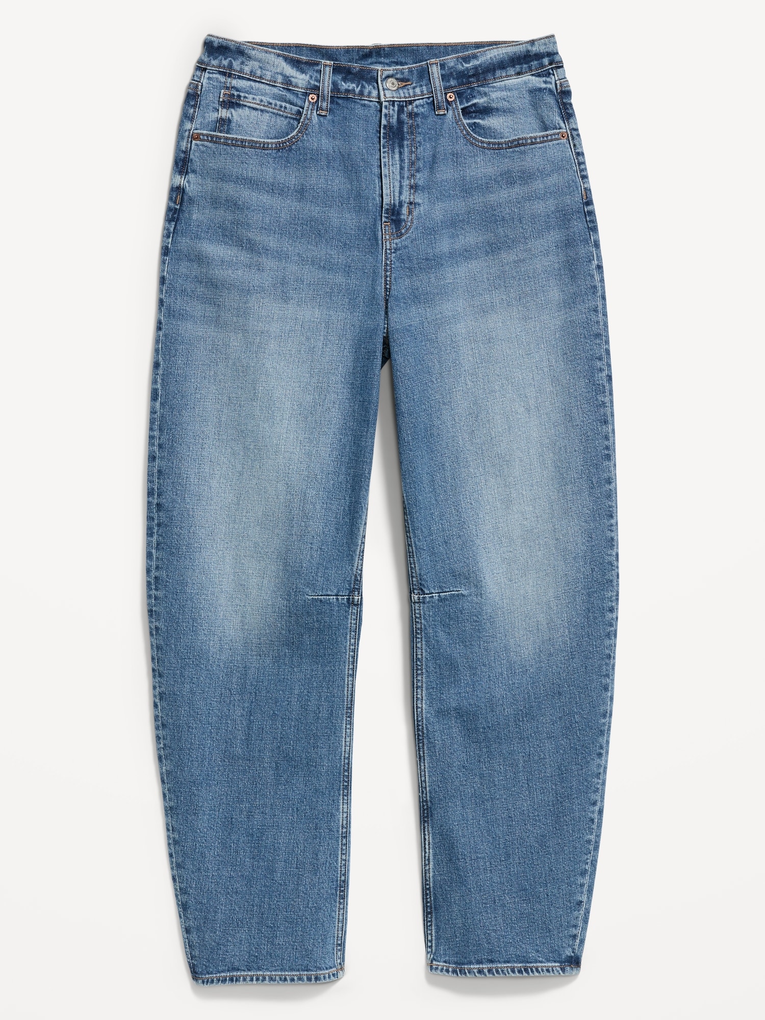 High-Waisted Baggy Barrel Jeans