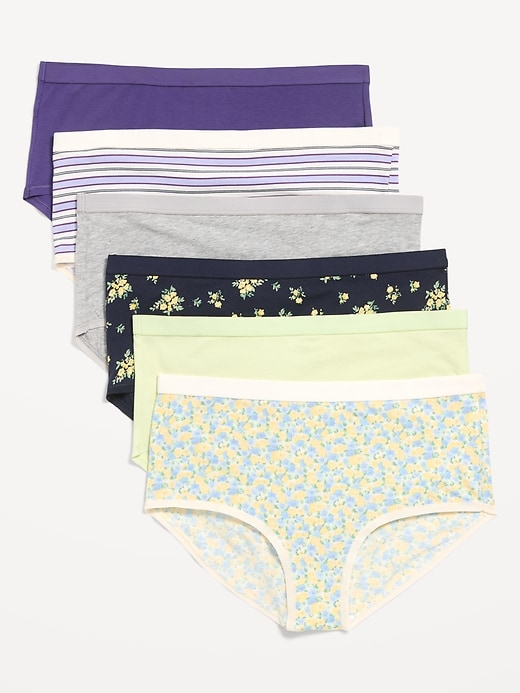 Image number 1 showing, High-Waisted Everyday Brief Cotton Underwear 6-Pack