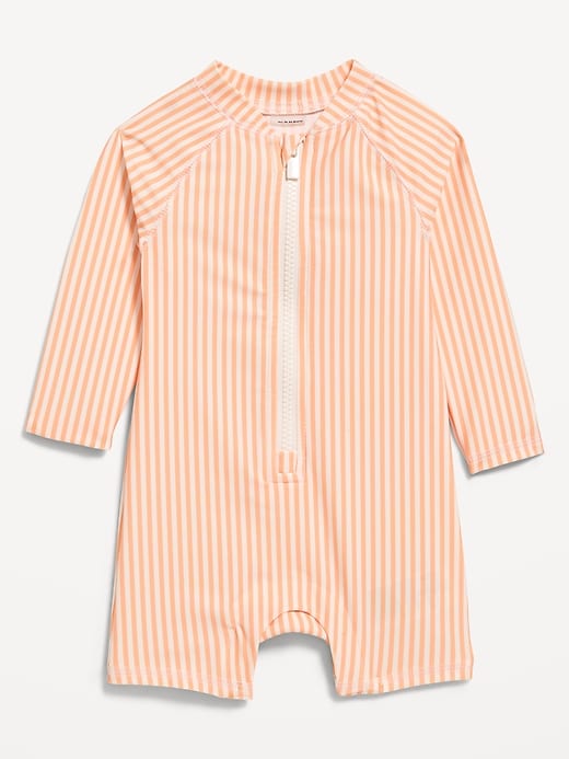 Image number 1 showing, Printed Swim Rashguard Bodysuit for Baby