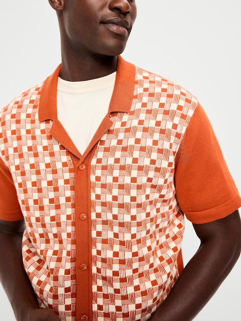 Short-Sleeve Sweater Shirt