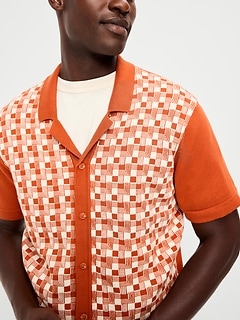 Short-Sleeve Sweater Shirt