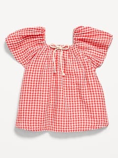 Printed Double-Weave Top for Toddler Girls
