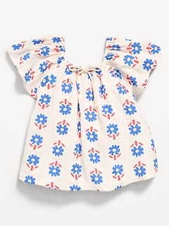 Printed Double-Weave Top for Toddler Girls