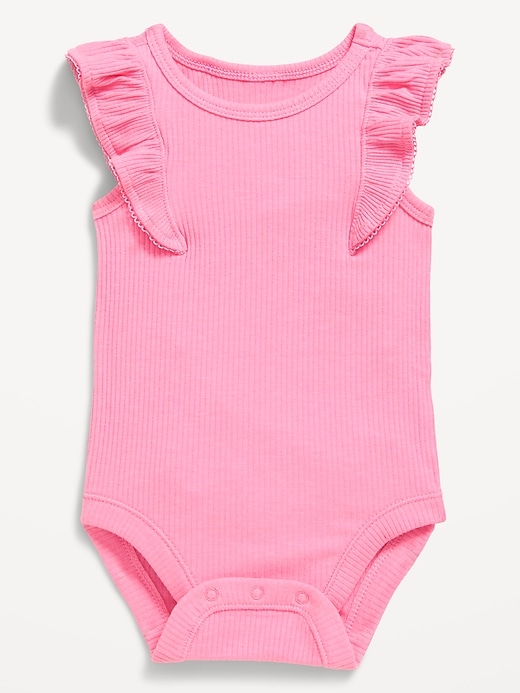 Image number 1 showing, Ruffle-Trim Ribbed Bodysuit for Baby