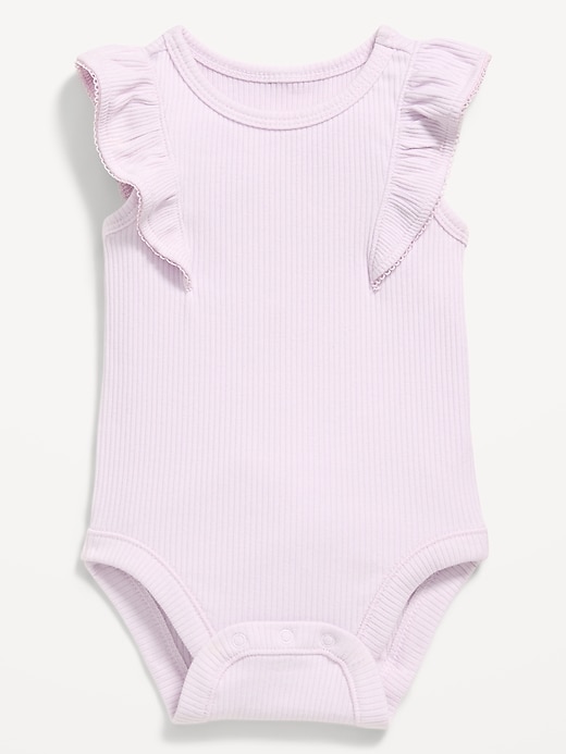 Image number 1 showing, Ruffle-Trim Ribbed Bodysuit for Baby