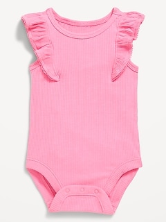 Ruffle-Trim Ribbed Bodysuit for Baby