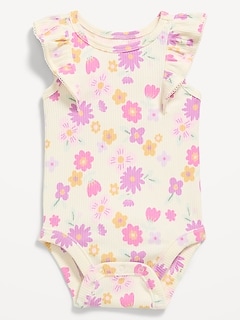 Ruffle-Trim Ribbed Bodysuit for Baby
