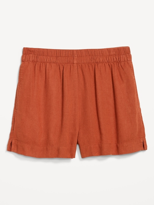 Image number 9 showing, High-Waisted Beach Linen Pull-On Shorts