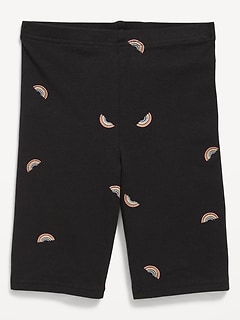 Printed Long Jersey Biker Shorts for Girls