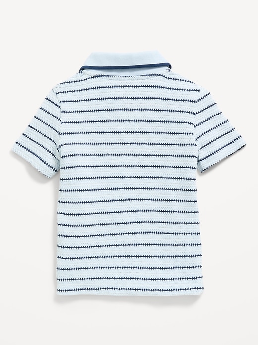 Image number 2 showing, Textured-Knit Striped Polo Shirt for Toddler Boys