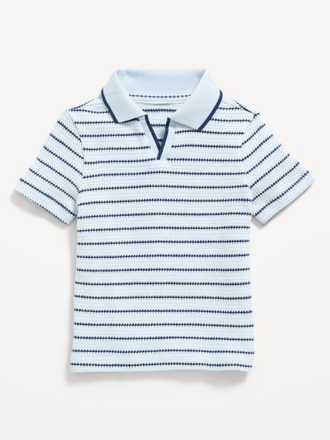 Textured-Knit Striped Polo Shirt for Toddler Boys