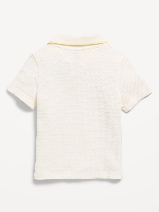 Image number 2 showing, Textured-Knit Graphic Polo Shirt for Toddler Boys