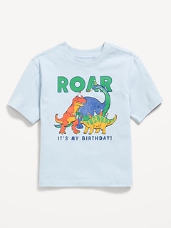 Oversized Short-Sleeve Birthday Graphic T-Shirt for Toddler Boys