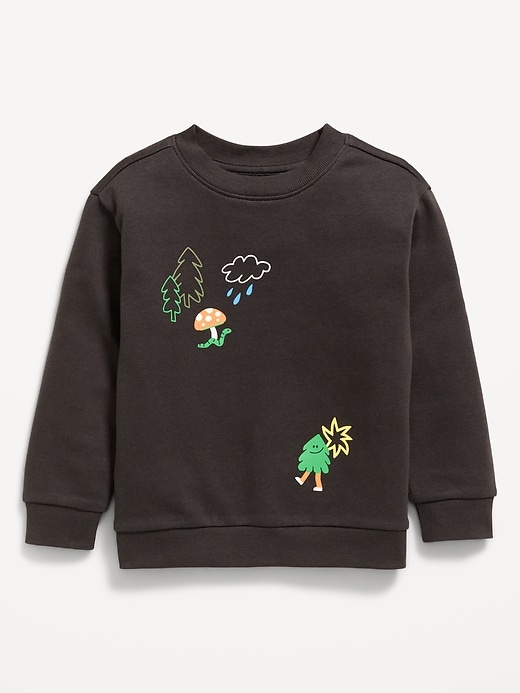 Image number 1 showing, Oversized Long-Sleeve Graphic Sweatshirt for Toddler Boys