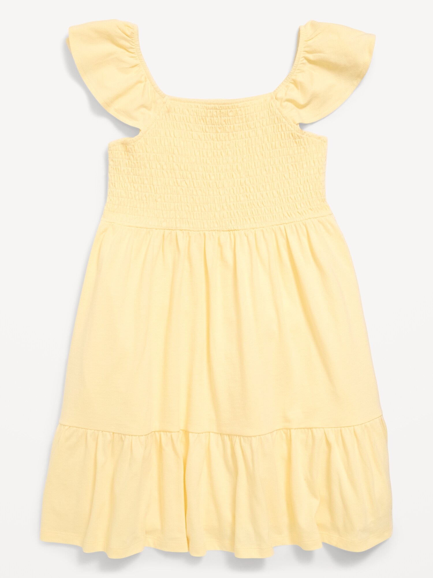 Платье Old Navy Printed Smocked Fit and Flare Dress для девочек, цвет: Золотой — фото 3