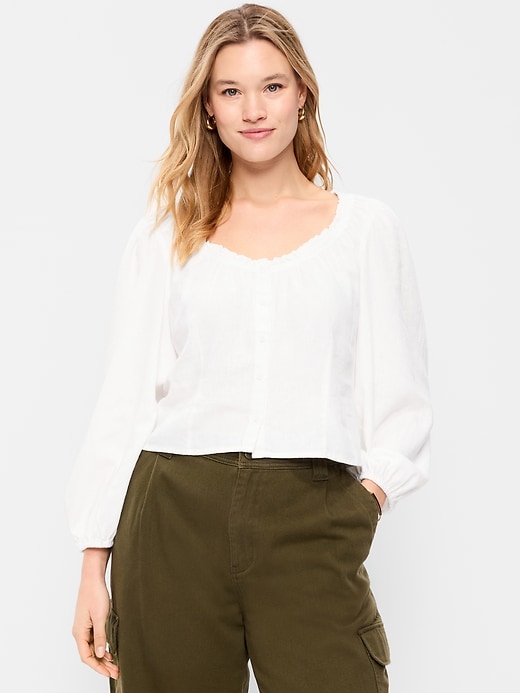 Image number 5 showing, Long-Sleeve Button-Down Top