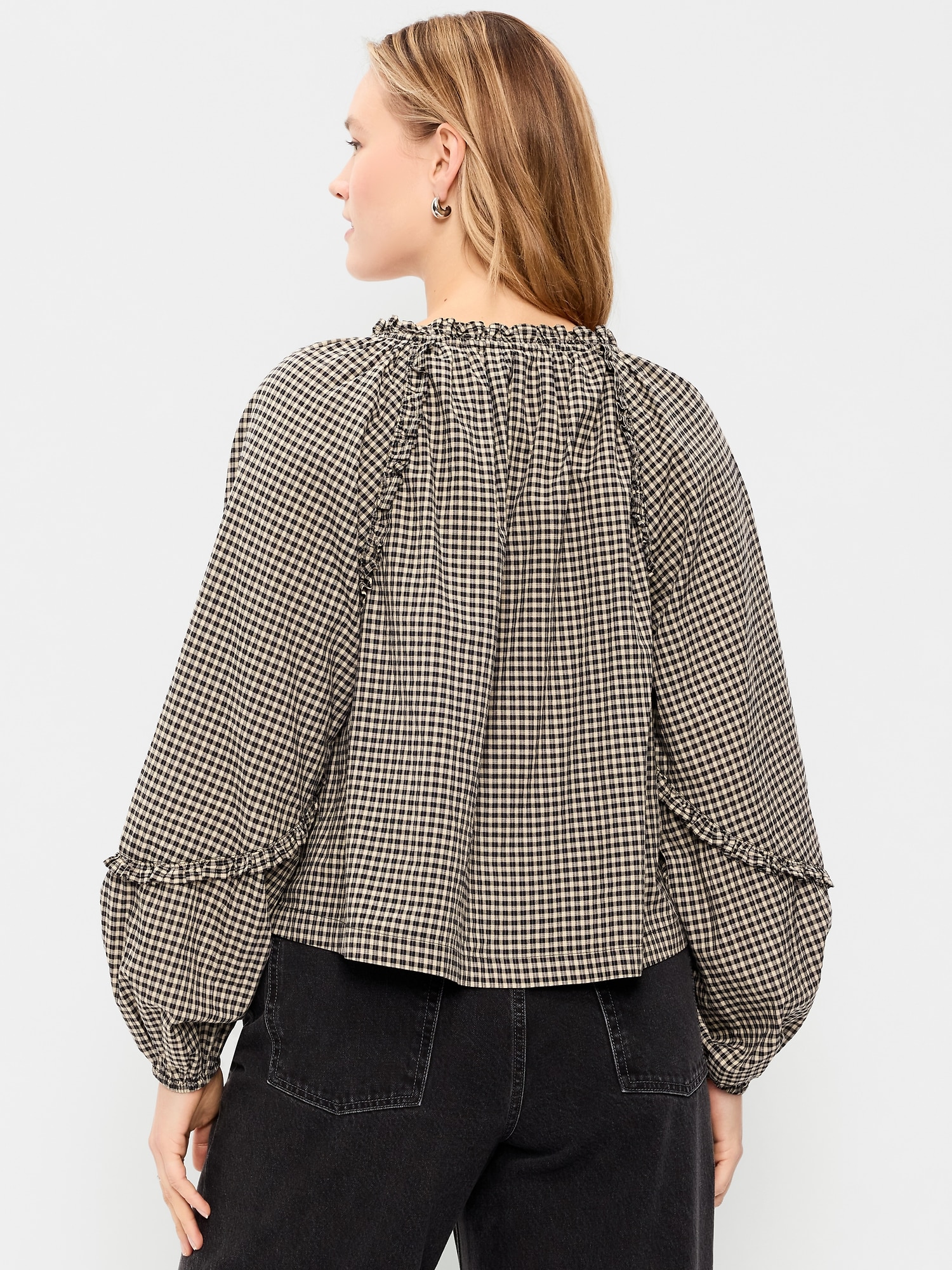 Image number 6 showing, Long-Sleeve Ruffle Trim Top