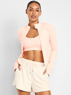 StudioSmooth Full-Zip Cropped Jacket