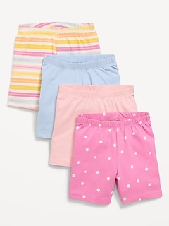 4-Pack Jersey-Knit Biker Shorts for Toddler Girls