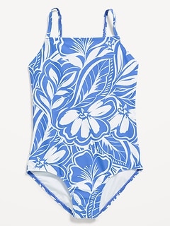 Back Cutout One-Piece Swimsuit for Girls