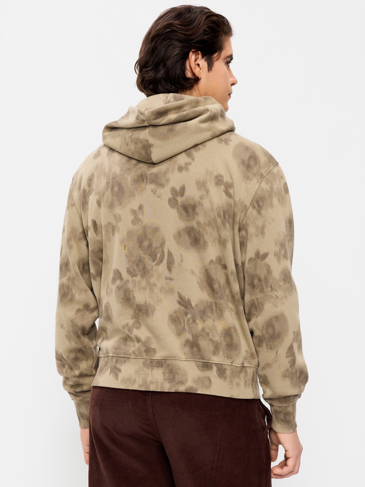 Мужское худи Old Navy Washed Rotation, цвет: Коричневый с принтом — фото 2
